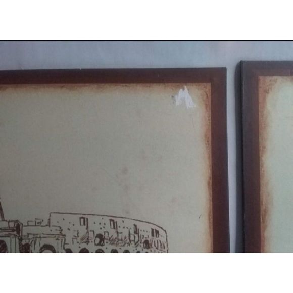 Rome London Metal Sign Art Home Decor 13" Set of 3 - Picture 7 of 7